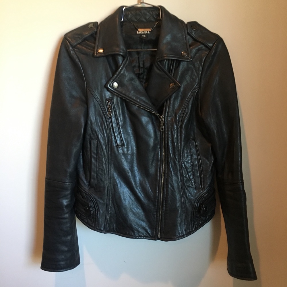 DKNY Genuine Leather Moto Jacket XS 😎🖤